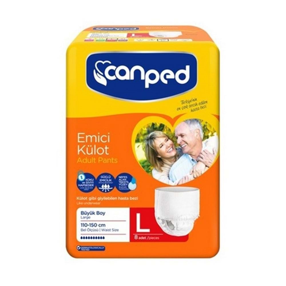 Canped Emici Külot Hasta Bezi Büyük 8 Li