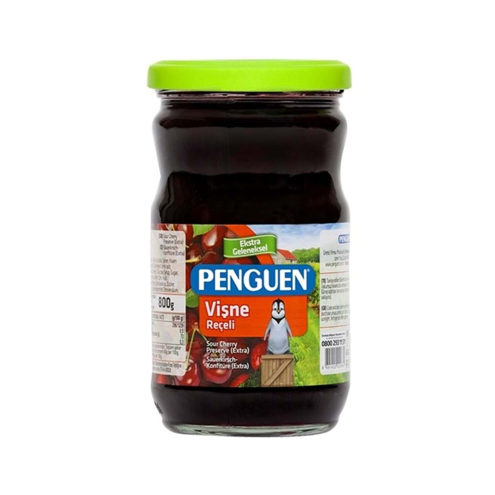 Penguen Vişne Reçeli 800 Gr Cam