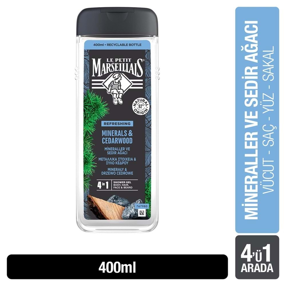 Le Petit Marseillais Duş Jeli Mineraller Ve Sedir Ağacı 400 Ml