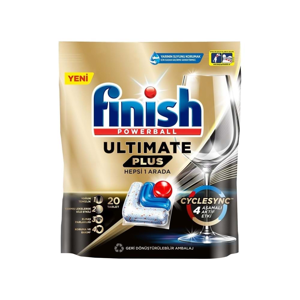 Finish Ultimate Plus Hepsi Bir Arada 20 Li Bulaşık Makinesi Tableti