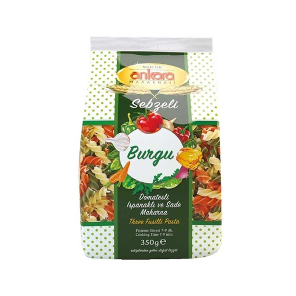 Nuhun Ankara Sebzeli Burgu Makarna 350 Gr