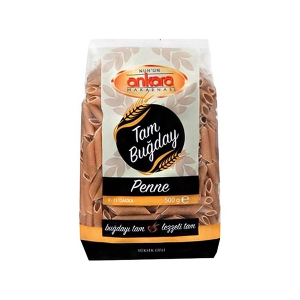 Nuhun Ankara Tam Buğday Kalem Makarna 500 Gr
