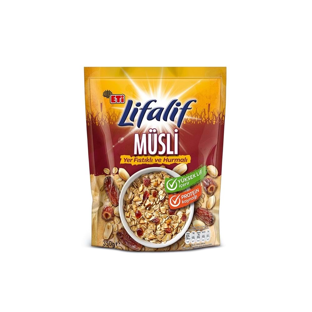 Eti Lifalif Yer Fıstıklı Hurmalı Müsli Kahvaltı Gevreği 350 Gr