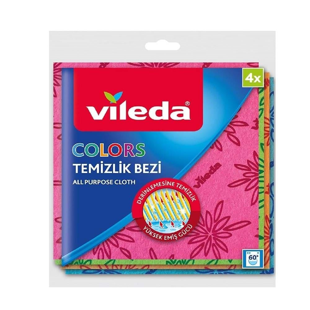 Vileda Temizlik Bezi Colors 4 Lü