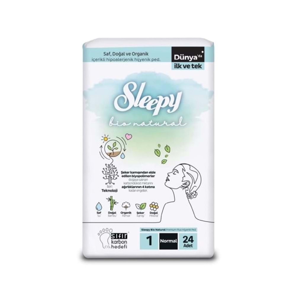 Sleepy Bio Naturel Süper Eko Normal 24 Lü Kadın Pedi