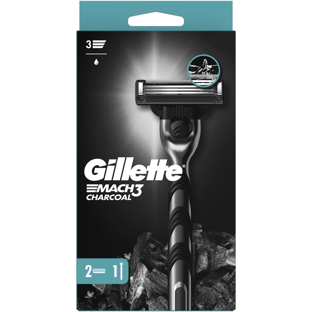 Gilette Mach3 Makine Charcoal Razor 2Up