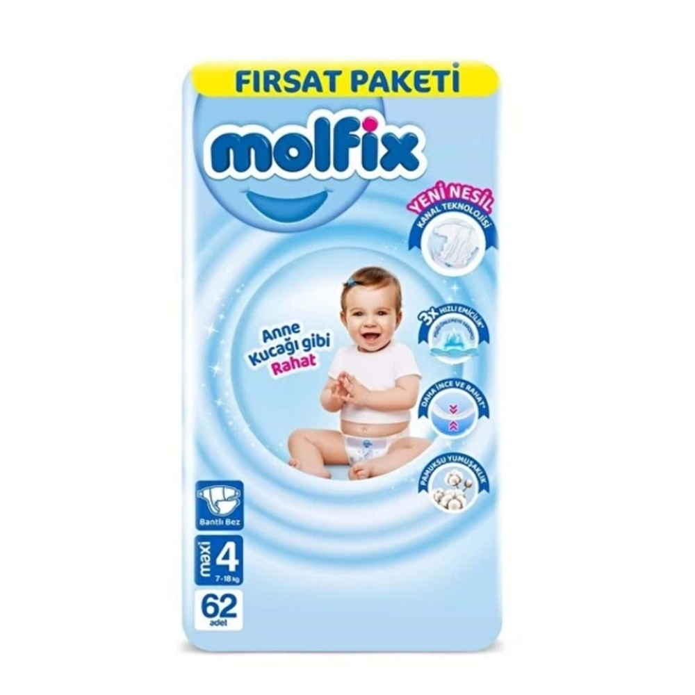 Molfix Fırsat No:4 Maxi 62 Lı Çocuk Bezi