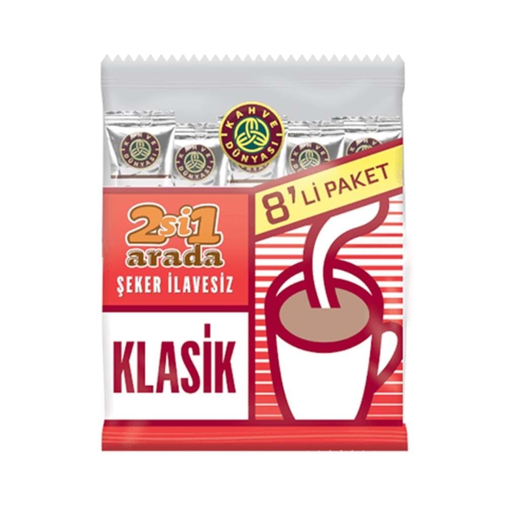 Kahve Dünyası 2 Si 1 Arada Klasik Kahve 12 Gr 8 Li