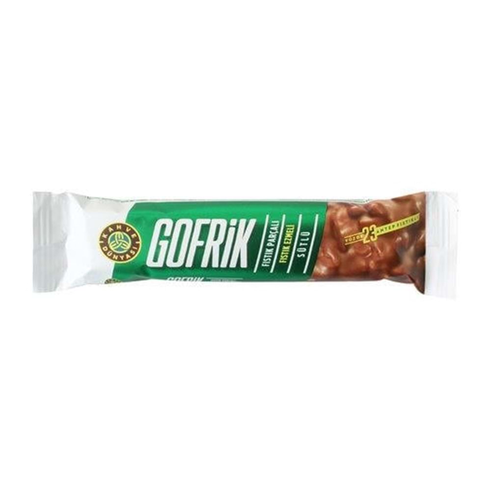 Kahve Dünyası Gofrik Antep Fıstıklı Sütlü Çikolata Kaplı Gofret 33 Gr