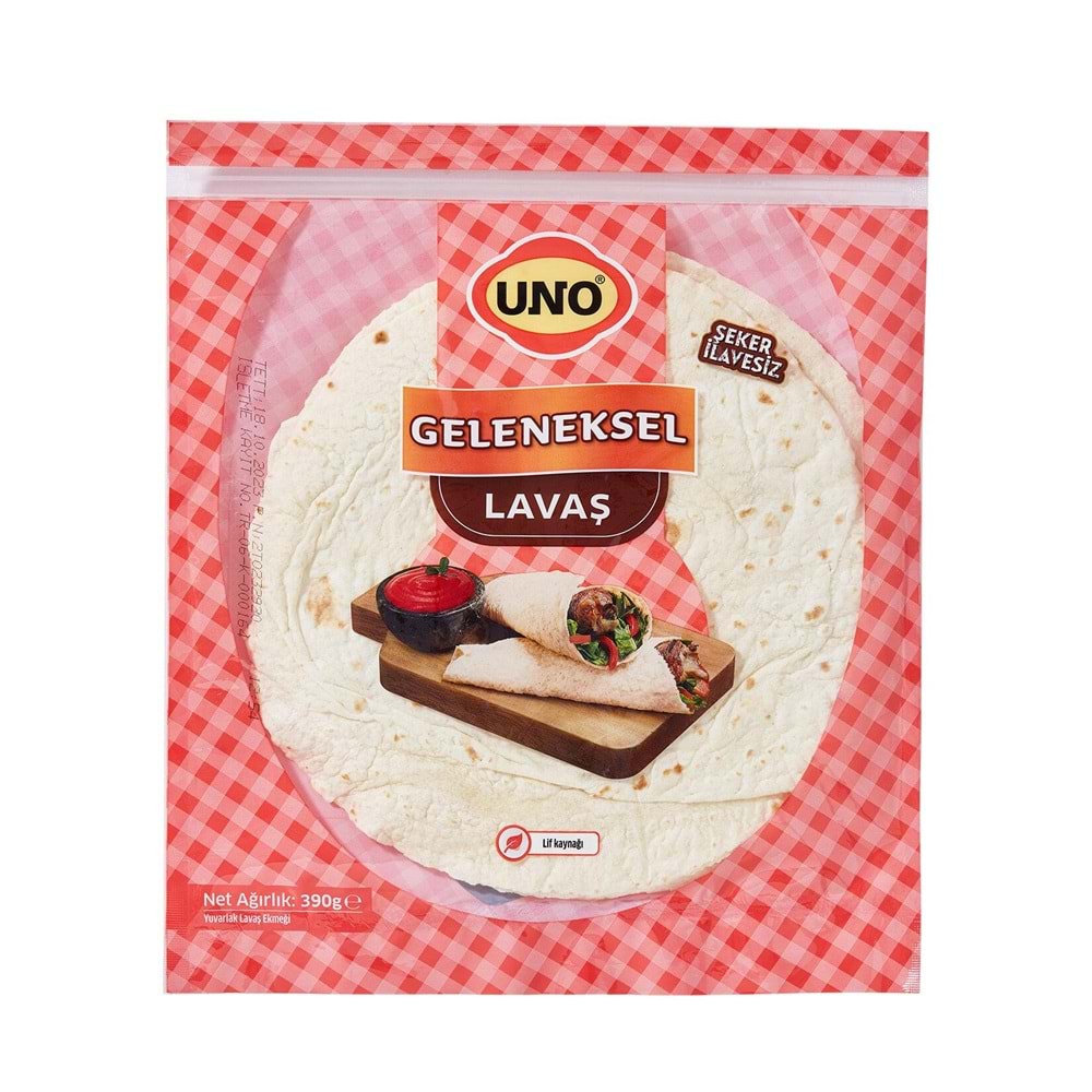 Uno Geleneksel Lavaş 390 Gr Şeker İlavesiz