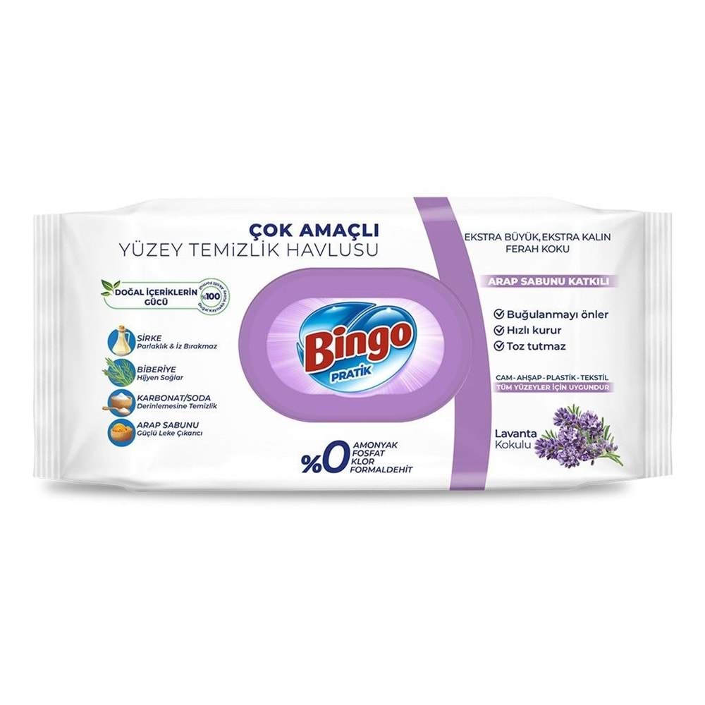 Bingo Pratik Yüzey Havlusu Lavantalı 96 Lı