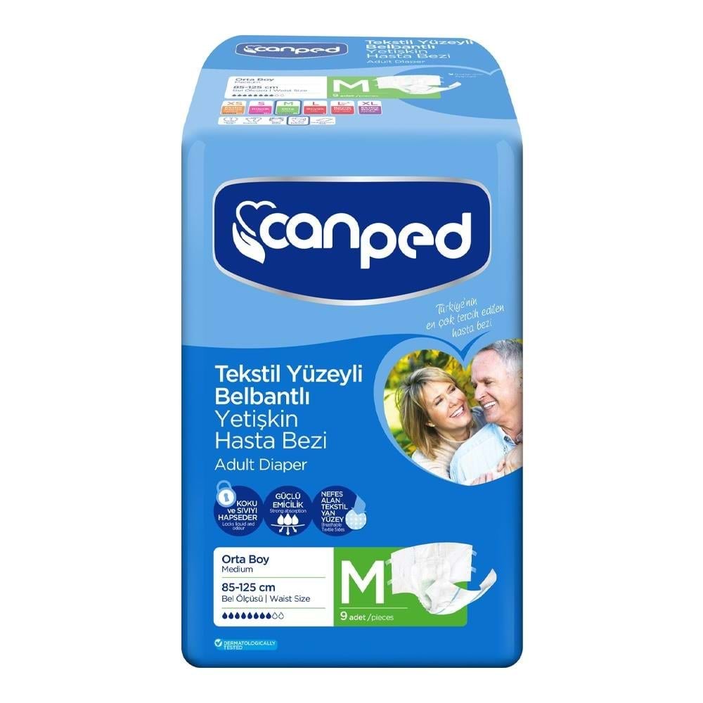 Canped Hasta Bezi Belbantlı Küçük Boy M 9 Adet