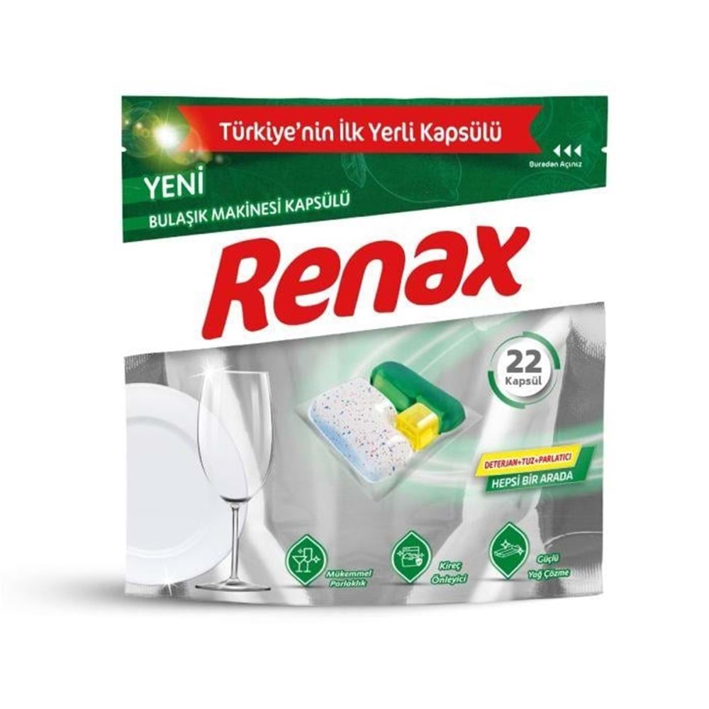 Renax Bulaşık Makine Kapsülü 22 Li 231 Gr