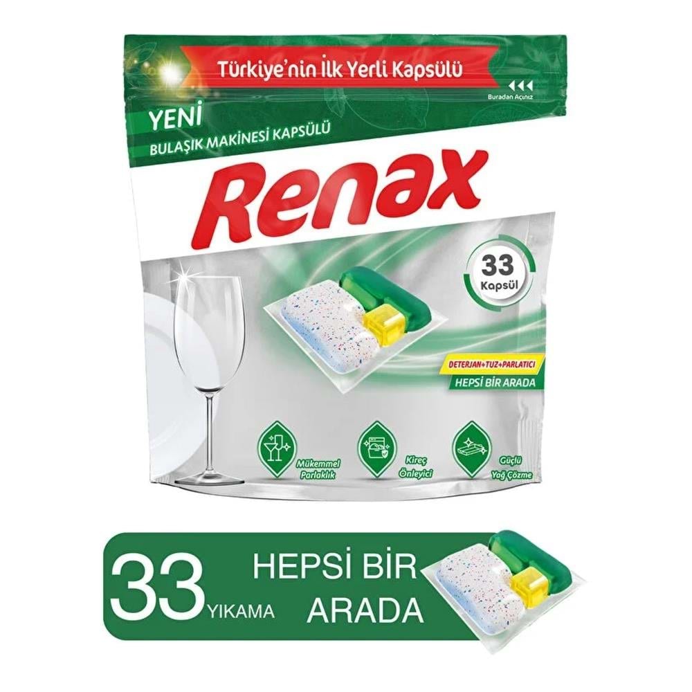 Renax Bulaşık Makine Kapsülü 33 Lü 346 Gr