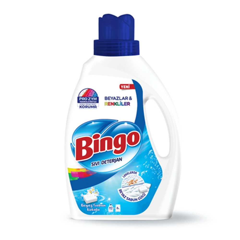Bingo Renkli Beyaz Sıvı Deterjan Beyaz Sabun Kokulu 2.6 Lt
