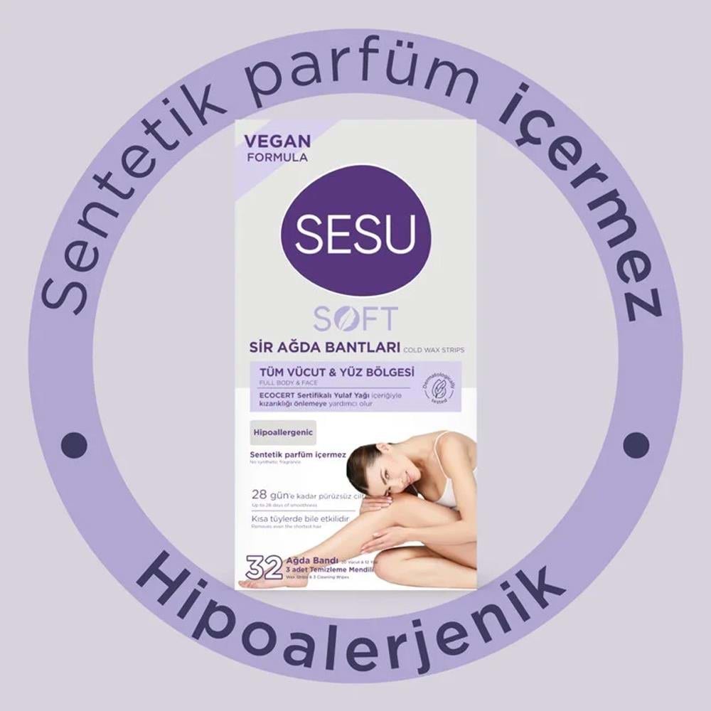 Sesu Sir Ağda Bantları 32 Li Soft Yulaf Yağı