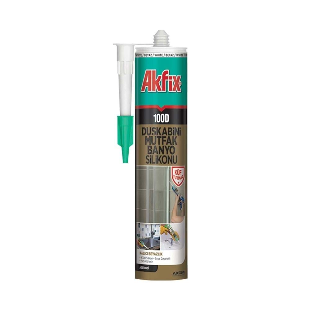 Akfix Duşakabin Mutfak Banyo Silikonu Beyaz 280 Ml