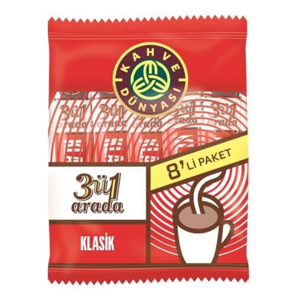 Kahve Dünyası 3Ü1 Arada Klasik Kahve 8Li 144 Gr