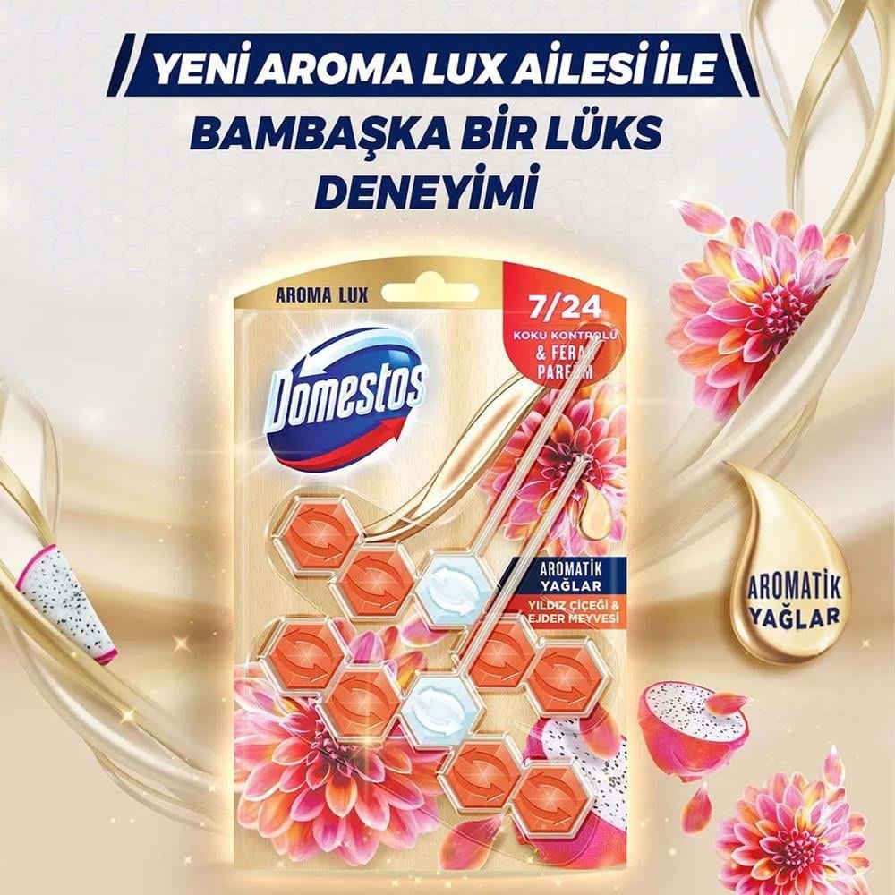 Domestos Wc Blok Lüx Yıldız Çiçeği & Ejder Meyvesi 2 Li 100 Gr