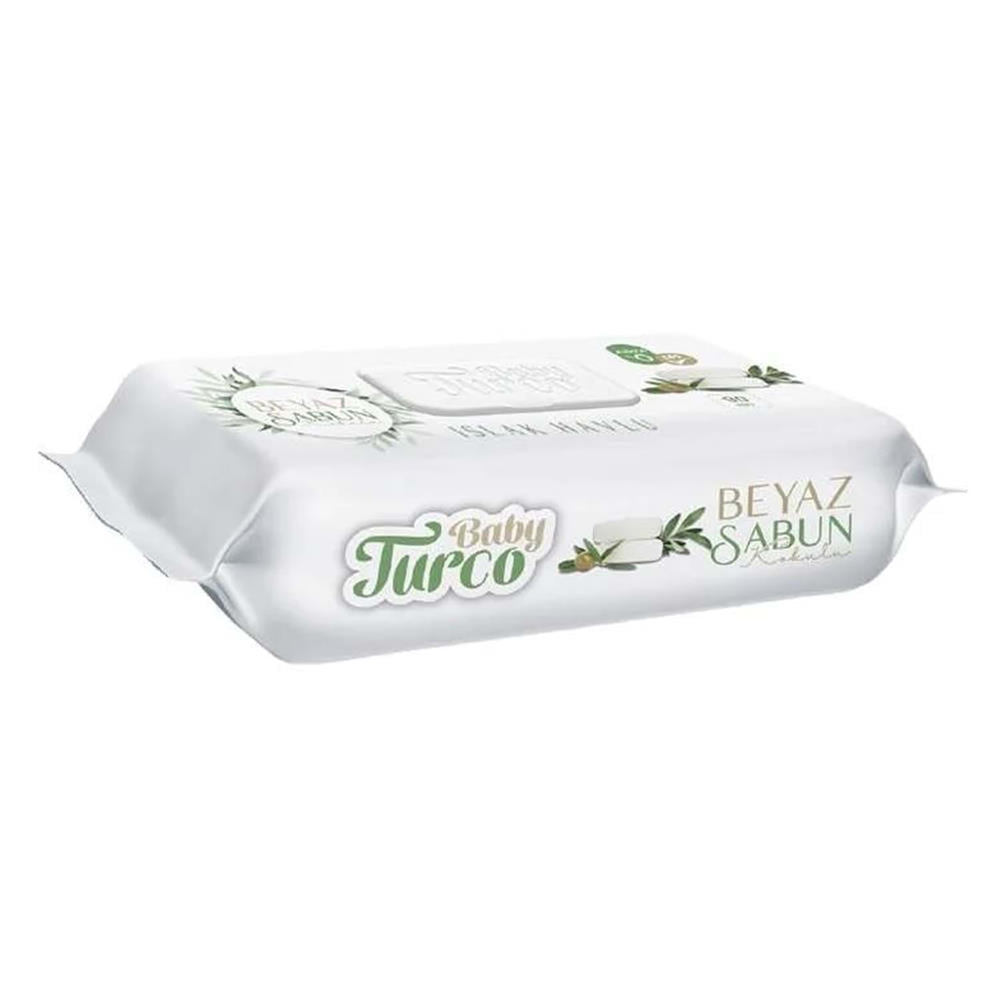 Baby Turco Kapaklı Islak Havlu Beyaz Sabun Kokulu 90 Lı