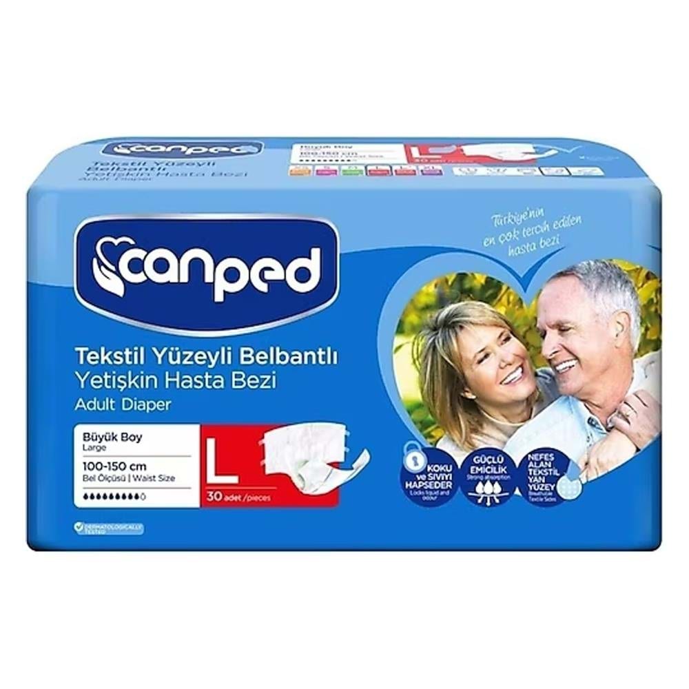 Canped Yetişkin Hasta Bezi Belbantlı Büyük Boy 23 Lü