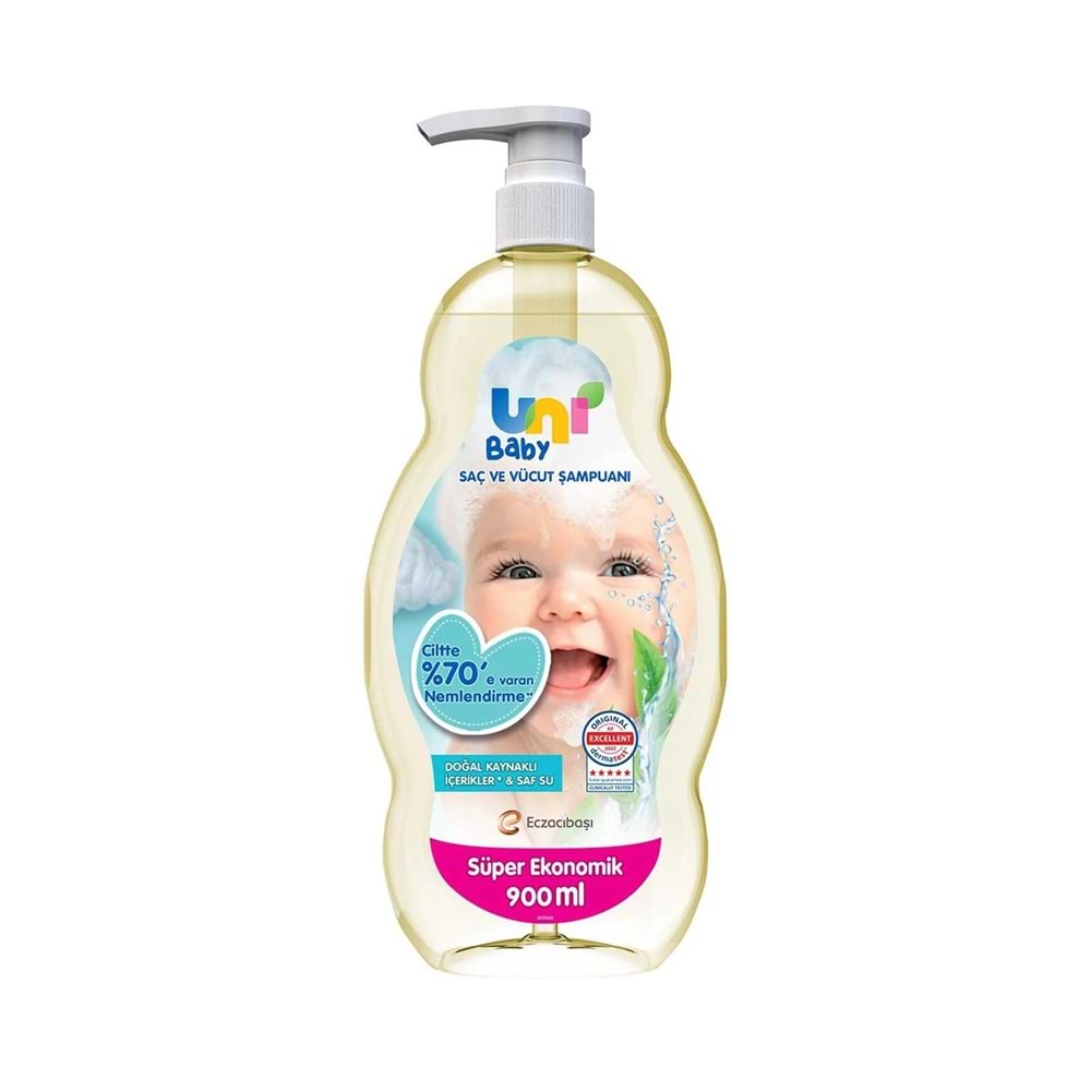 Uni Baby Saç Ve Vücut Şampuan 900 Ml (Pompalı)