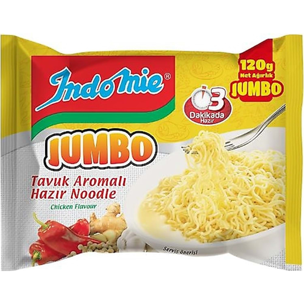 İndomie Jumbo Tavuk Aromalı Noodle 120 Gr