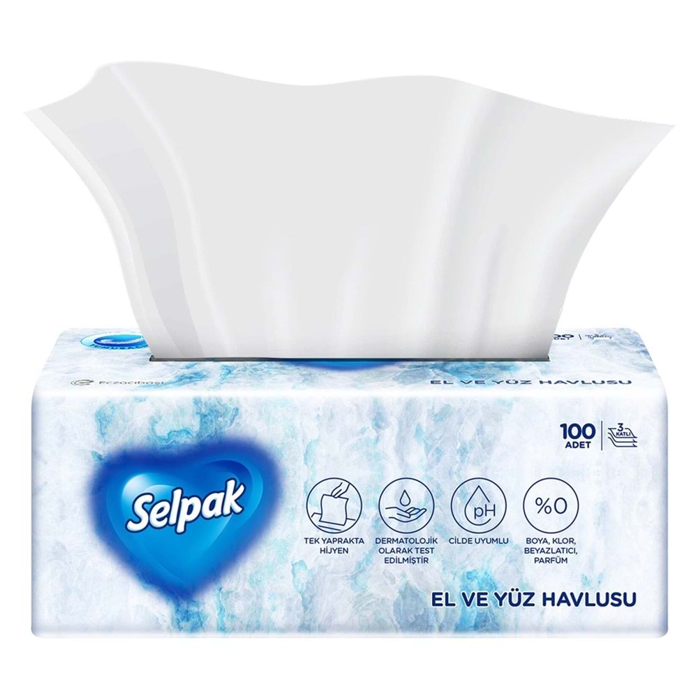 Selpak El Ve Yüz Havlusu 3 Katlı 100 Lü