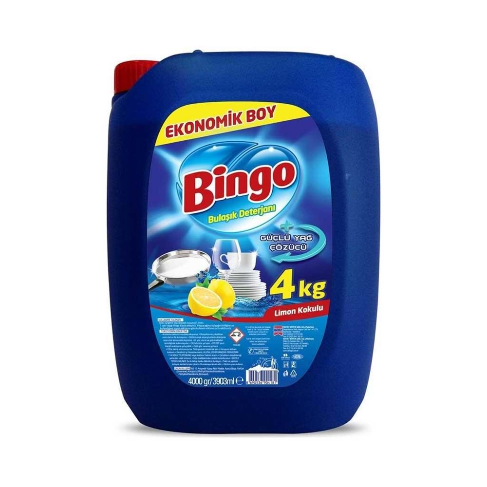 Bingo Bulaşık Deterjanı Sirke Limon Karbonat 4 Lt
