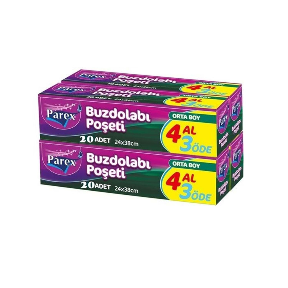 Parex Buzdolabı Poşeti Orta Boy 24X38 Cm 20 Li 4 Al 3 Öde