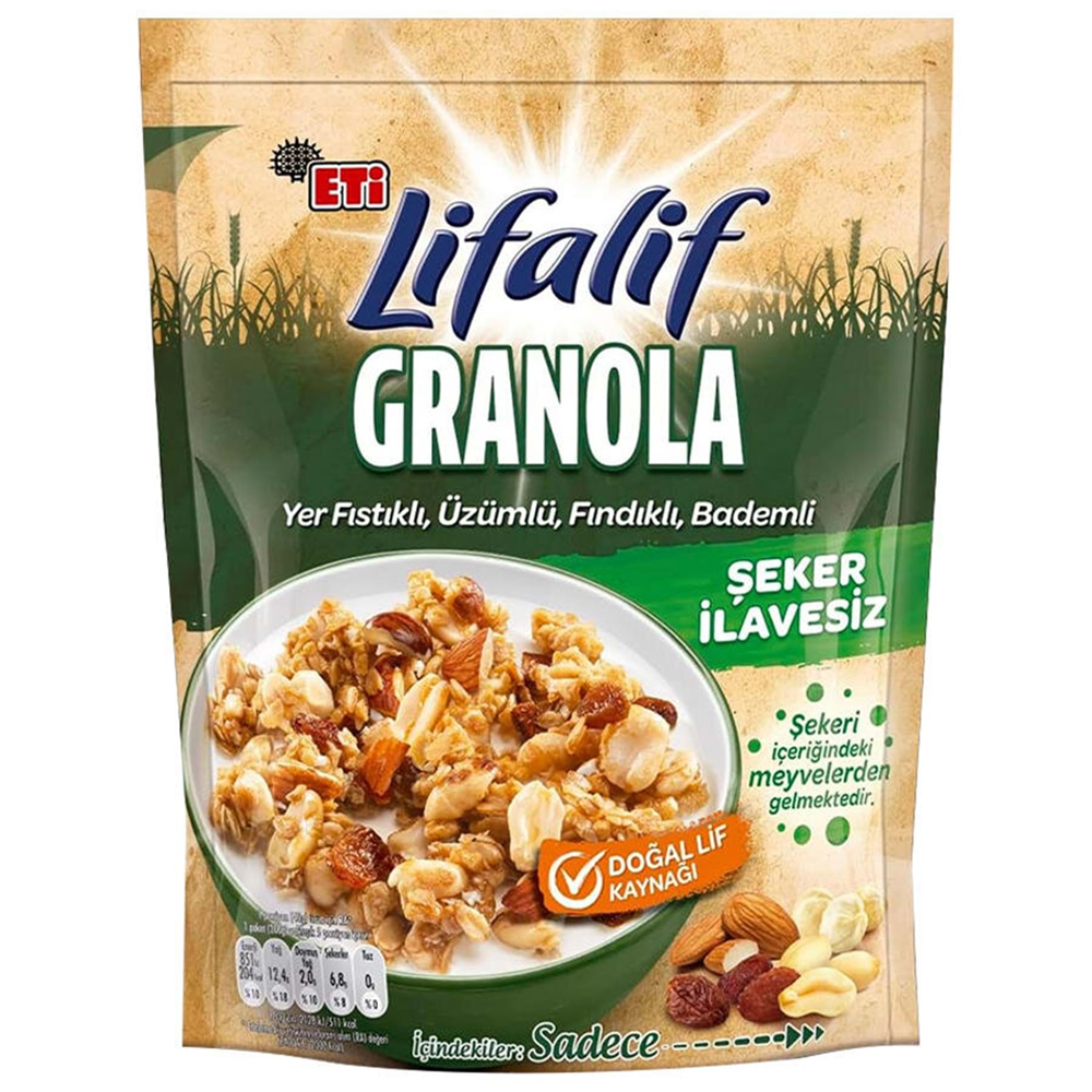 Eti Lifalif Granola Yer Fıstık.Üzüm.Fındık.Bademli 200 Gr