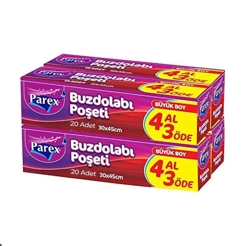 Parex Buzdolabı Poşeti Büyük Boy 30X45 Cm 20 Li 4 Al 3 Öde