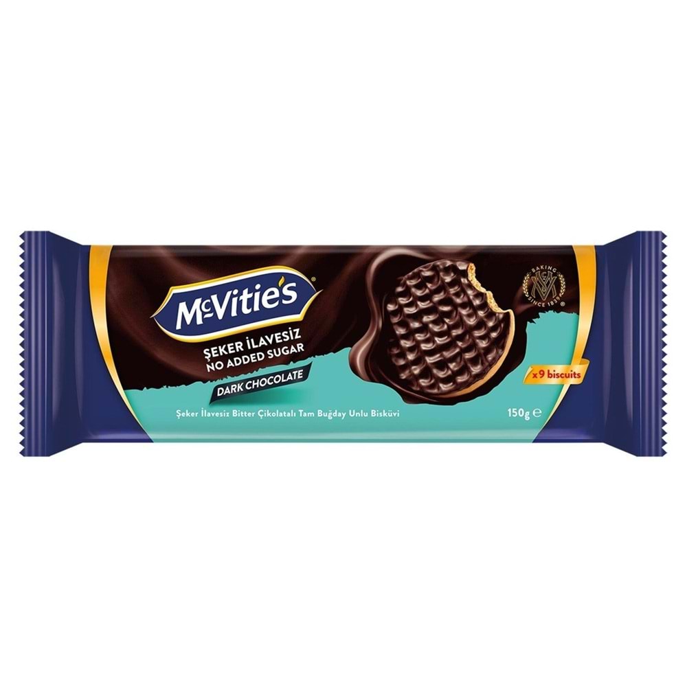 Mcvities Digestive Zero Sugar Dark Chocolate 150 Gr