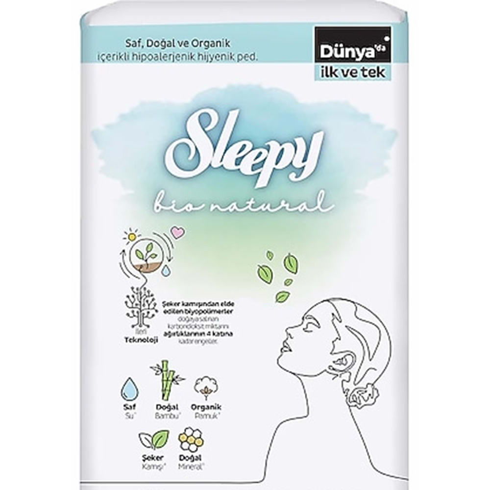 Sleepy Bio Naturel Süper Eko Gece 16 Kadın Pedi