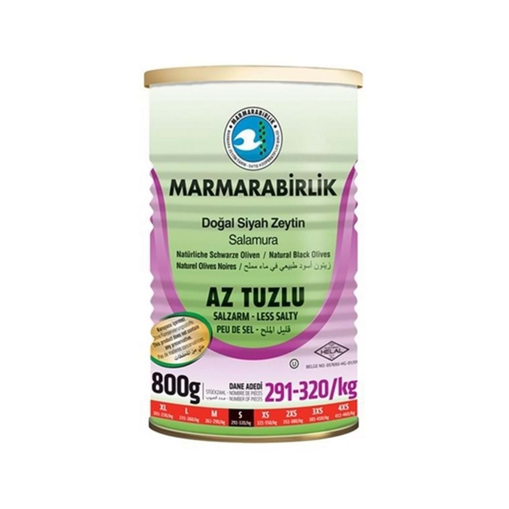 Marmarabirlik Zeytin Hususi (S) Az Tuzlu 800 Gr