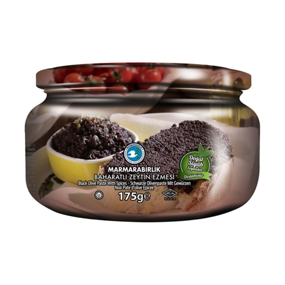 Marmarabirlik Zeytin Siyah Baharatlı Ezme Cam Kavanoz 175 Gr