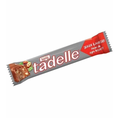 Tadelle Şekersiz Fındık Dolgulu Sütlü Çikolata Bar 20 Gr