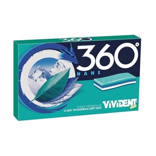 Vivident Xylit 360 Derece Nane Aromalı Şerit Sakız 14 Lü 33 Gr