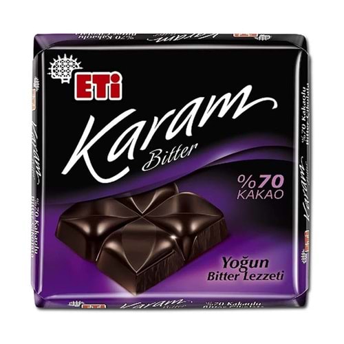 Eti Karam %70 Kakaolu Yoğun Bitter Kare Çikolata 60 Gr