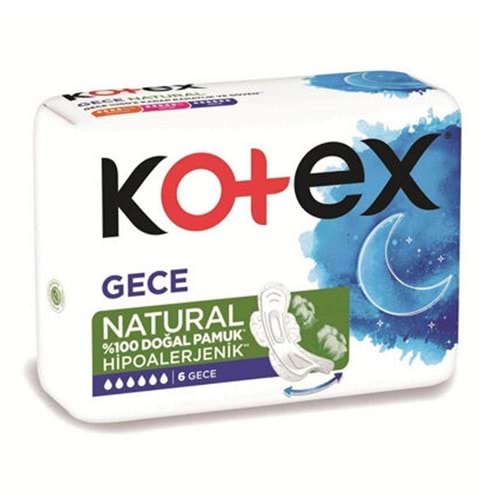 Kotex Natural Hijyenik Ped Ultra Gece 6 Lı