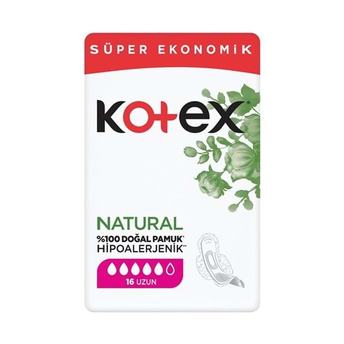 Kotex Natural Hijyenik Ped Ultra Quadro Uzun 16Lı