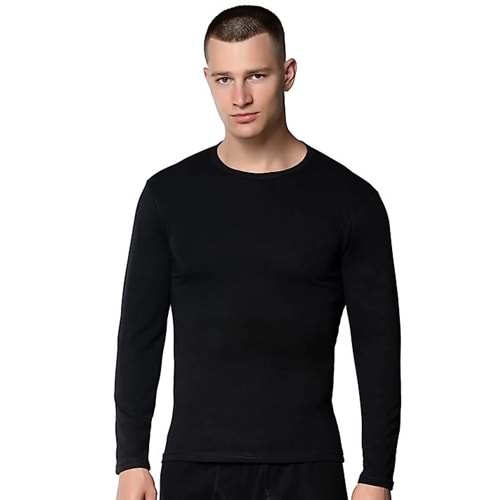 Gümüş İç Giyim Lyc Uzun Kol Erkek Fanila - 4022 - Siyah - Xl