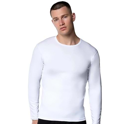Gümüş İç Giyim Lyc Uzun Kol Erkek Fanila - 4022 - Beyaz - Xl