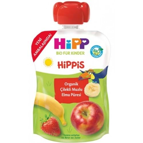 Hipp Organik Püre Çilekli Muzlu Elma 100 Gr