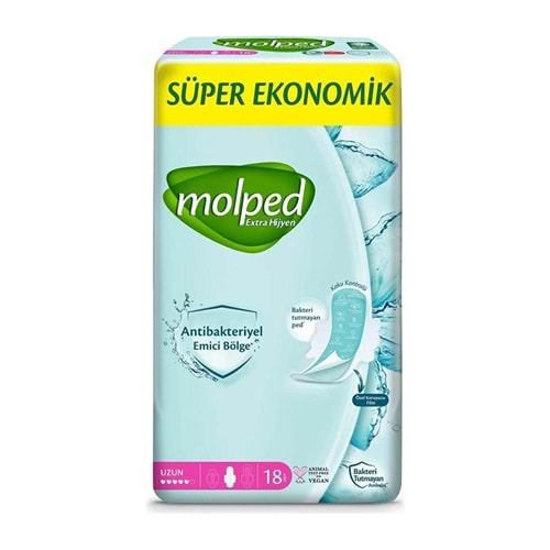 Molped Hijyenik Ped Antibakteriyel Uzun 18 Li