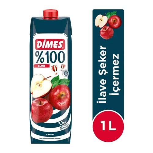 Dimes %100 Elma Suyu 1 Lt
