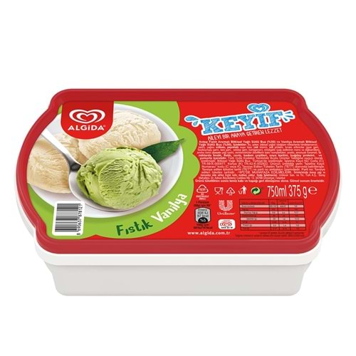 Algida Keyif Fıstık Vanilya Dondurma 750 Ml