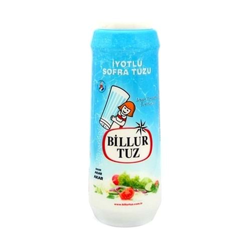Billur Tuz İyotlu 500 Gr Plastik Tuzluklu