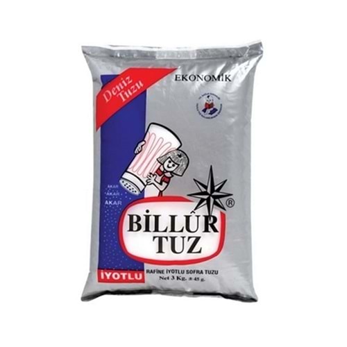 Billur Tuz İyotlu 3 Kg