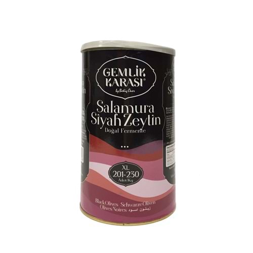 Gemlik Karası Salamura Siyah Zeytin 800 Gr Xl 201-230